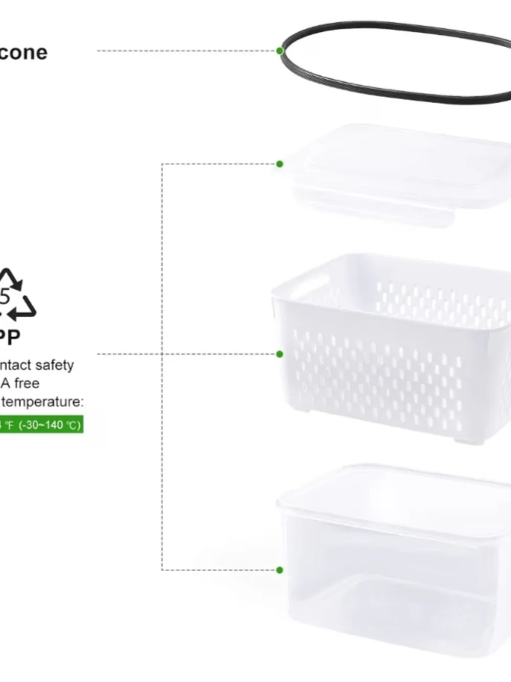 Airtight White Food Storage Containers with Clear Lids 15 Piece Set NIB